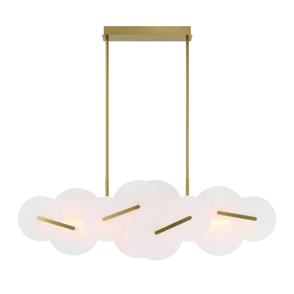 Eurofase Nuvola 56" LED Chandelier, Gold, front view