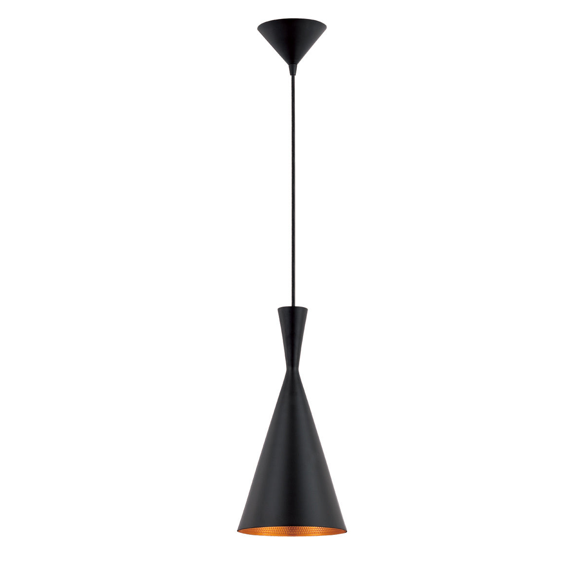 Eurofase Bronx 16" Pendant, Matte Black with Gold Aluminum, front view