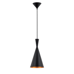 Eurofase Bronx 16" Pendant, Matte Black with Gold Aluminum, front view