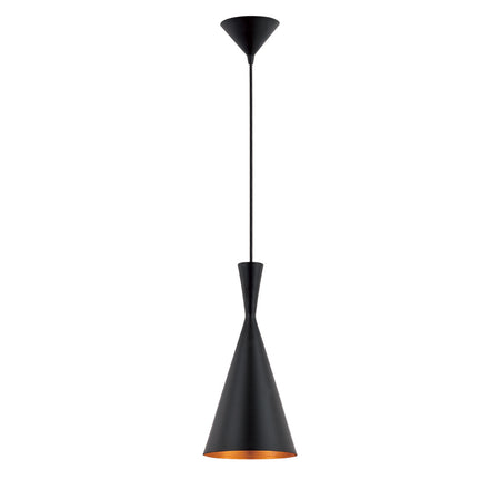 Eurofase Bronx 16" Pendant, Matte Black with Gold Aluminum, front view
