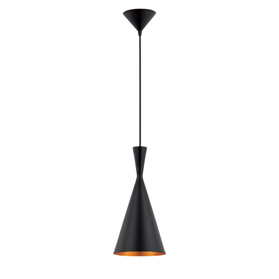 Eurofase Bronx 16" Pendant, Matte Black with Gold Aluminum, front view