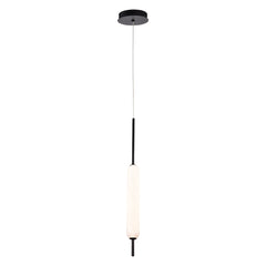 Eurofase Cumberland 22" LED Pendant, Matte Black with White Glass, front view