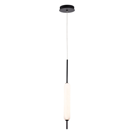 Eurofase Cumberland 22" LED Pendant, Matte Black with White Glass, front view