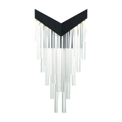 Eurofase Vivien 20" LED Wall Sconce, Matte Black with Crystalline Acrylic, front view