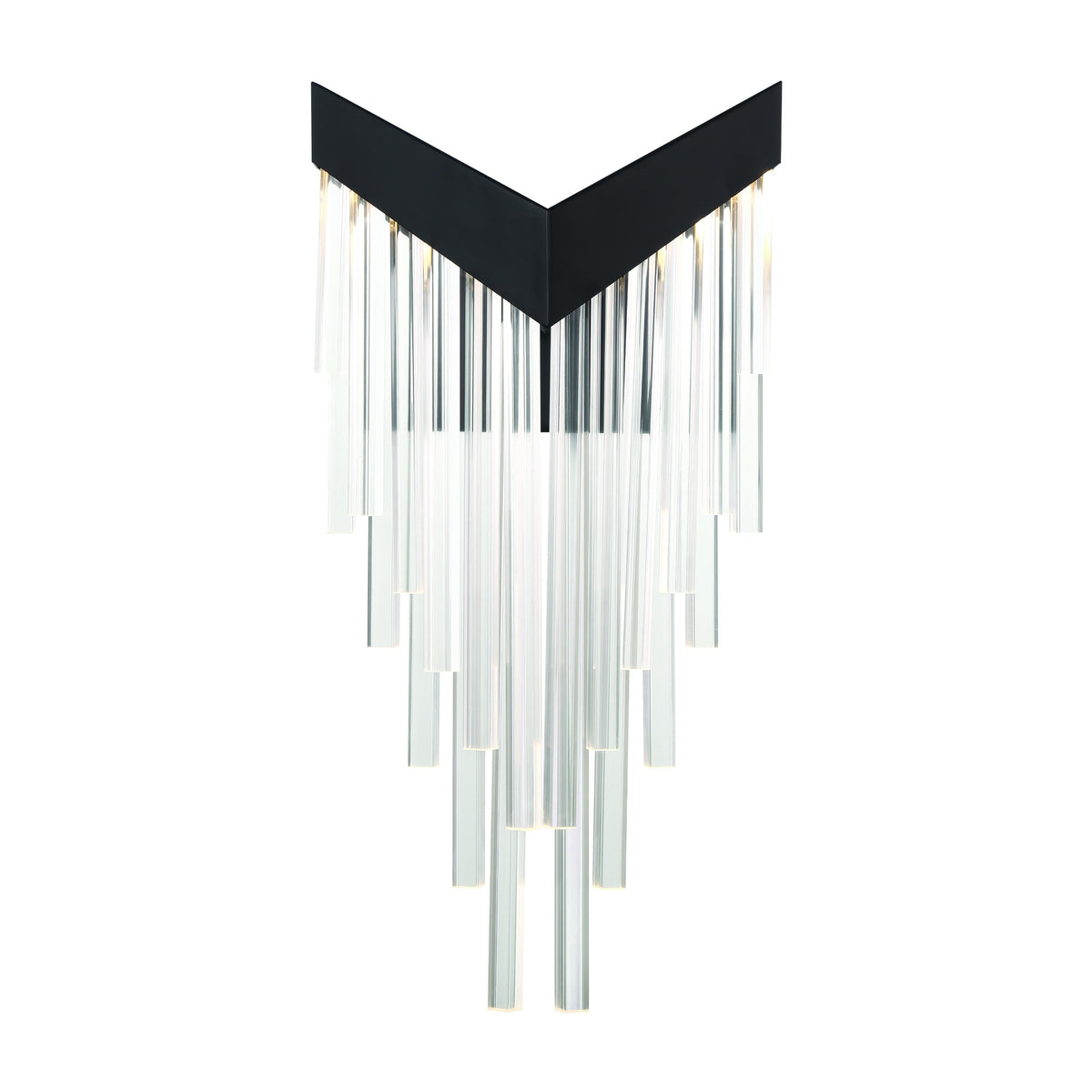 Eurofase Vivien 20" LED Wall Sconce, Matte Black with Crystalline Acrylic, front view