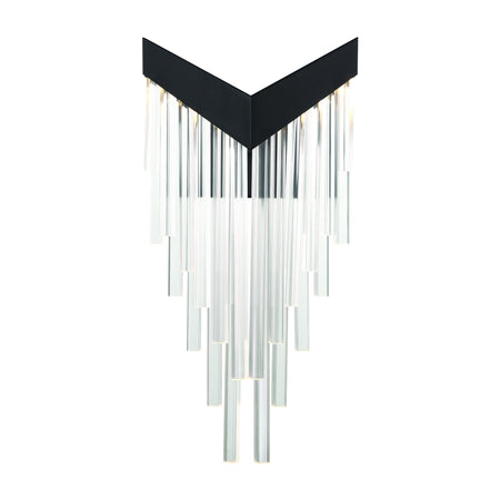 Eurofase Vivien 20" LED Wall Sconce, Matte Black with Crystalline Acrylic, front view
