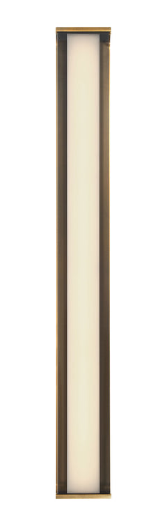 Eurofase Dulton 42" LED Wall Sconce, Antique Brass with Smoked Glass, front view
