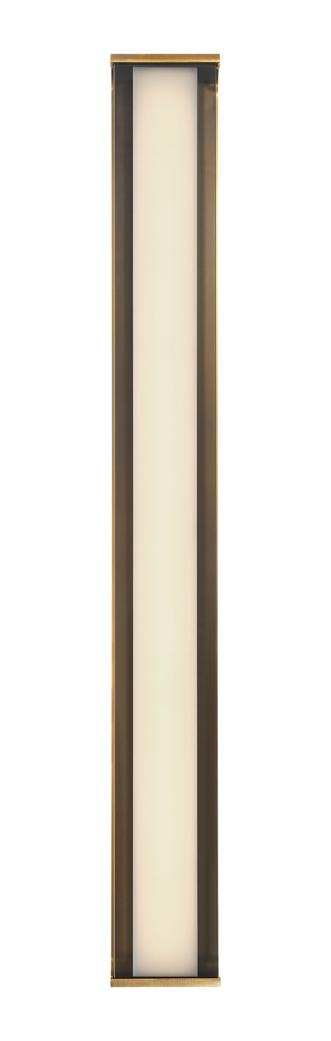 Eurofase Dulton 42" LED Wall Sconce, Antique Brass with Smoked Glass, front view