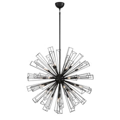 Eurofase Dendelio 40" 29-Light Chandelier, Matte Black, front view