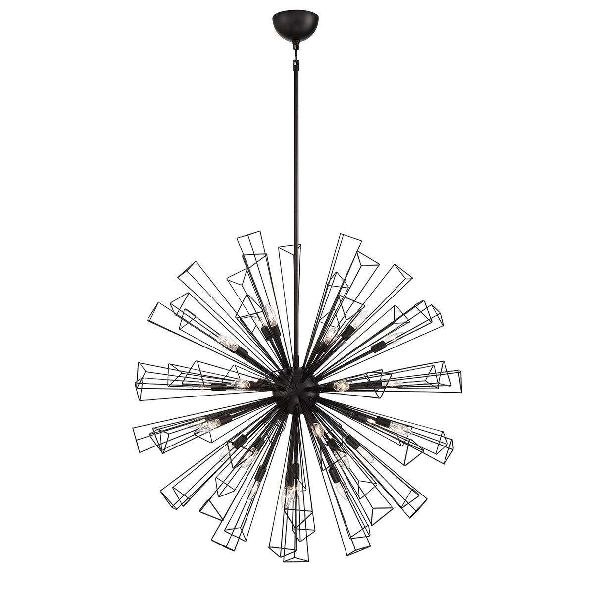 Eurofase Dendelio 40" 29-Light Chandelier, Matte Black, front view