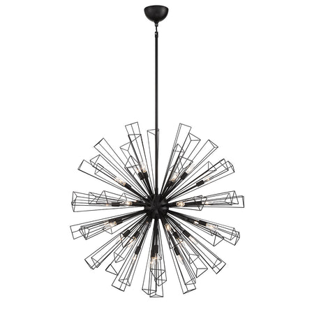 Eurofase Dendelio 40" 29-Light Chandelier, Matte Black, front view
