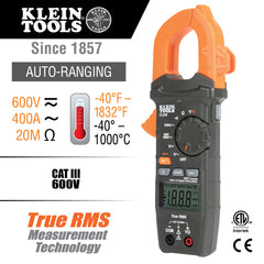 CL220 - Digital Clamp Meter, AC Auto-Ranging 400 Amp with Temp