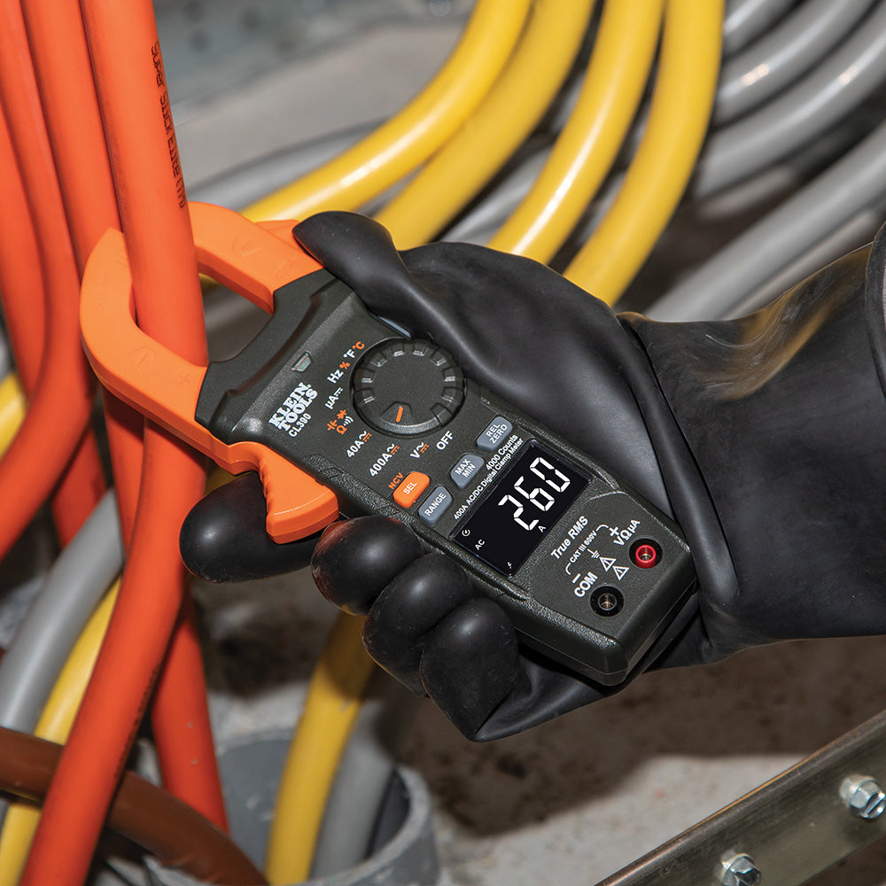 CL390 Klein Tools AC/DC Digital Clamp Meter, auto-ranging, 400 A