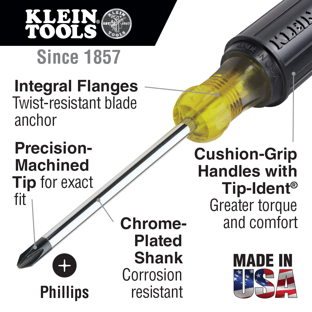 Klein Tools #2 Phillips-Tip Screwdriver - Maple Electric Supply 