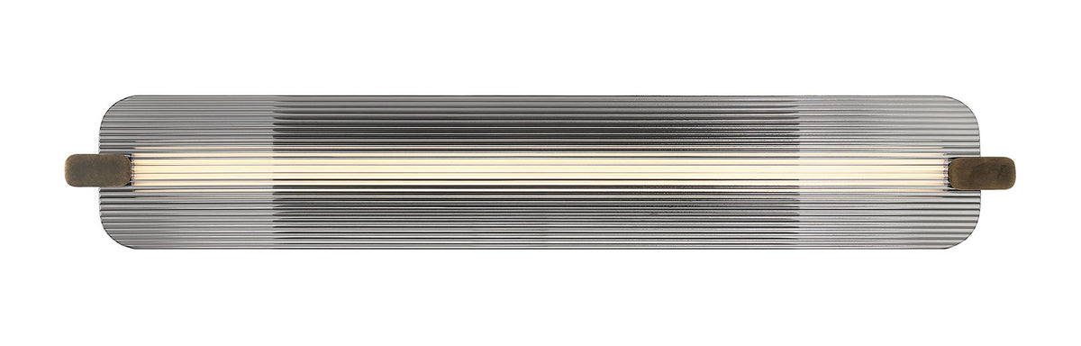 Eurofase Neoness 34" LED Vanity, Weathered Brass with Smoked Glass, front view