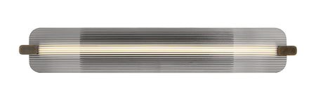 Eurofase Neoness 34" LED Vanity, Weathered Brass with Smoked Glass, front view