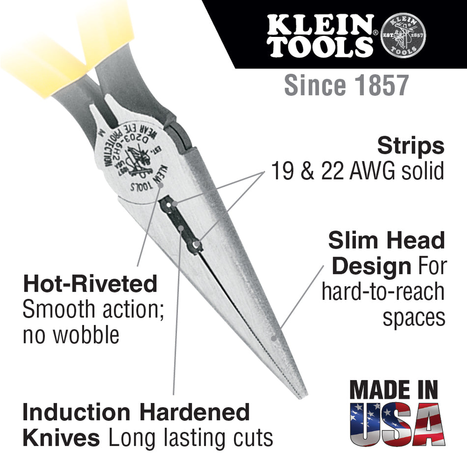 Long Nose Side Cutting Pliers, 6-Inch