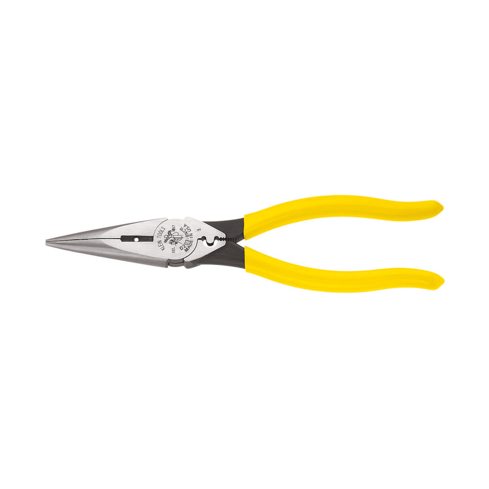 Klein Tools D203-8 8" Long Nose Pliers Side-Cutting - additional view