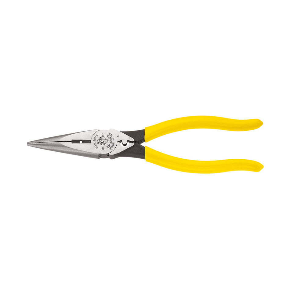 Klein Tools D203-8NCR Side Cutting, Stripping, Crimping Pliers, 8-Inch