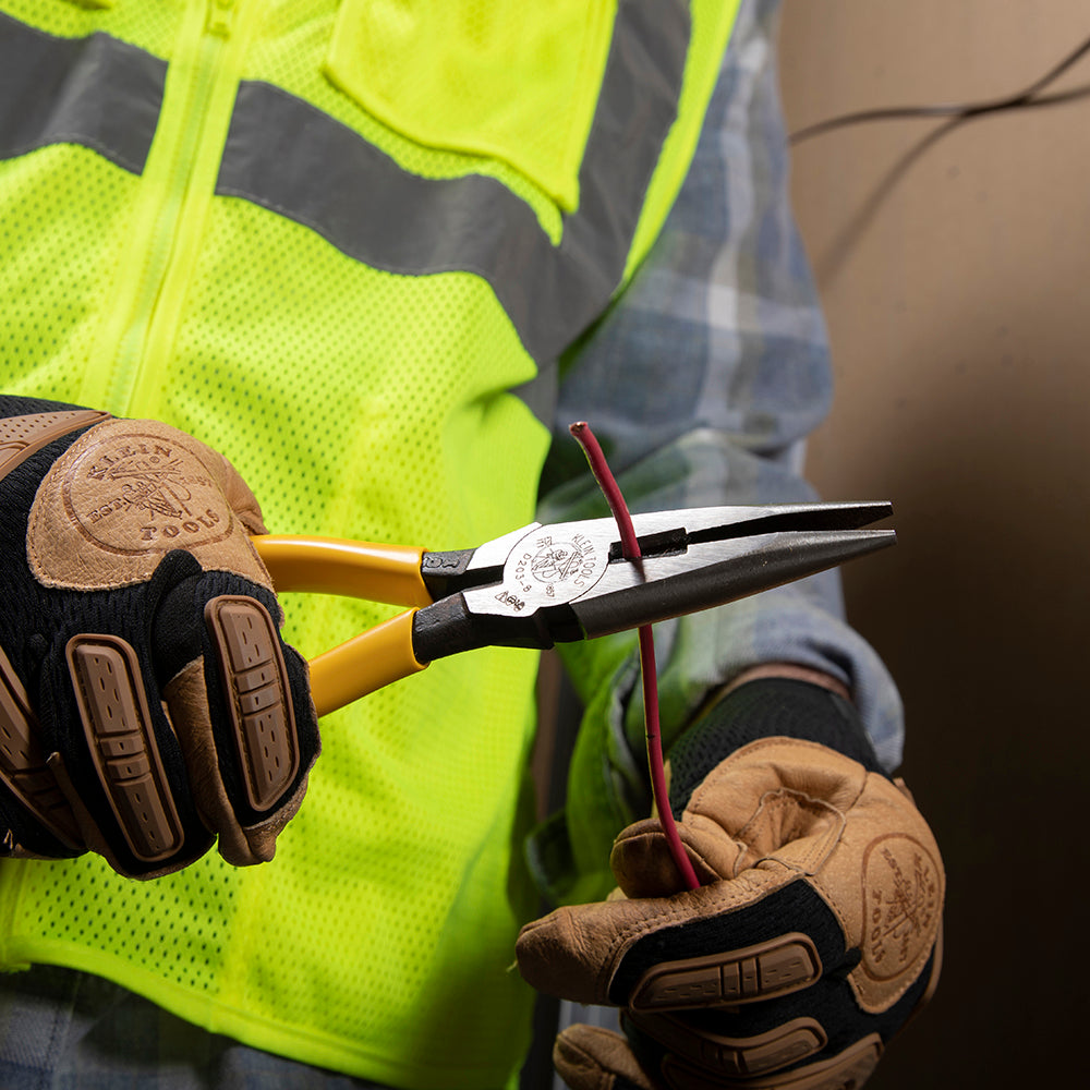 Klein Tools D203-8 8" Long Nose Pliers Side-Cutting - application