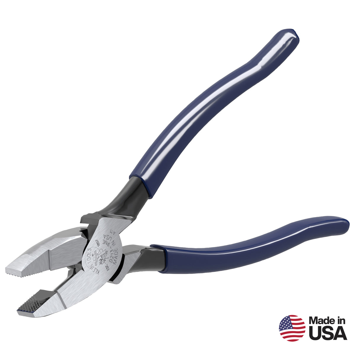 Klein Tools D213-9NE 9" High Leverage Side-Cutters New England - detail view