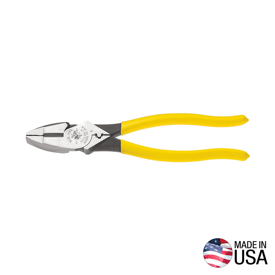 Klein Tools D213-9NE-CR Side-Cutting Pliers Connector Crimping, 9-Inch - detail view