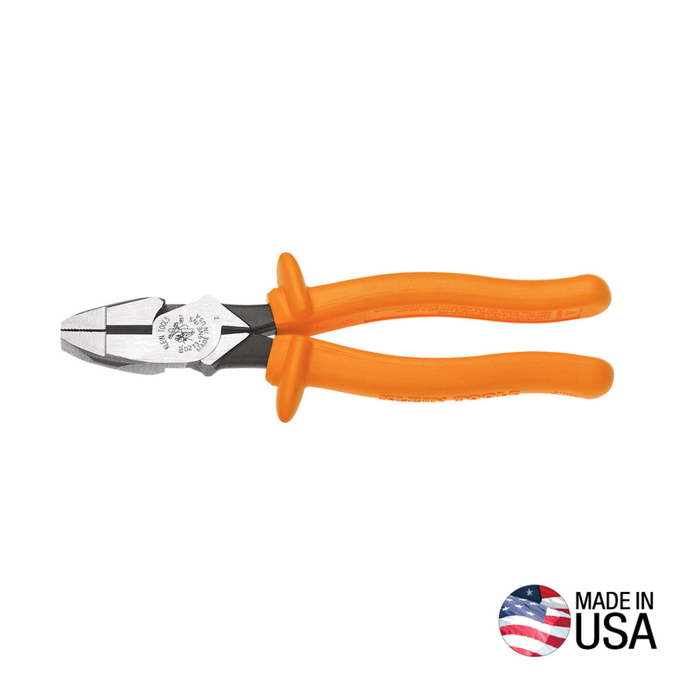 Klein Tools D213-9NE-INS Side Cutting Pliers, New England Insulated, 9-Inch - detail view