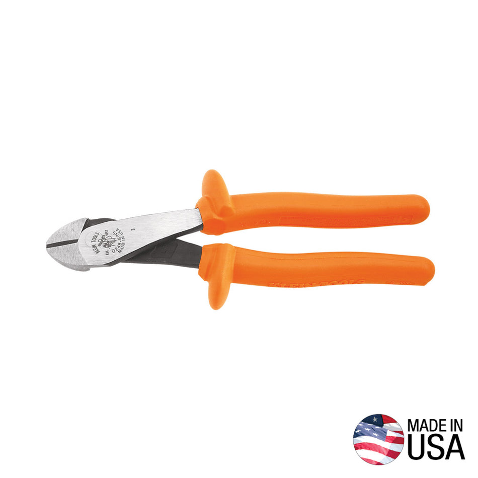 Diagonal Cutting Pliers, Insulated, Angled, 8-Inch