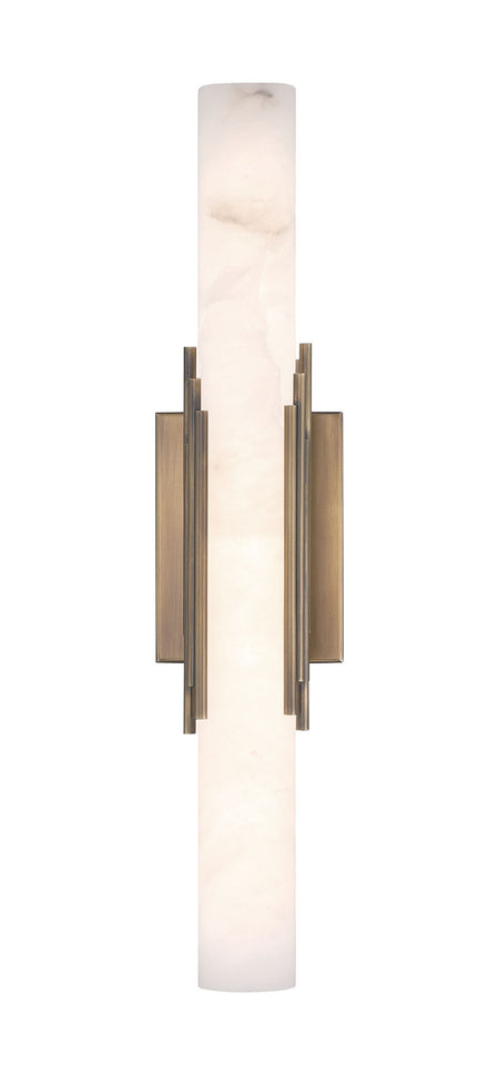 Eurofase Venna 22" Wall Sconce, Antique Brass with Alabaster, front view