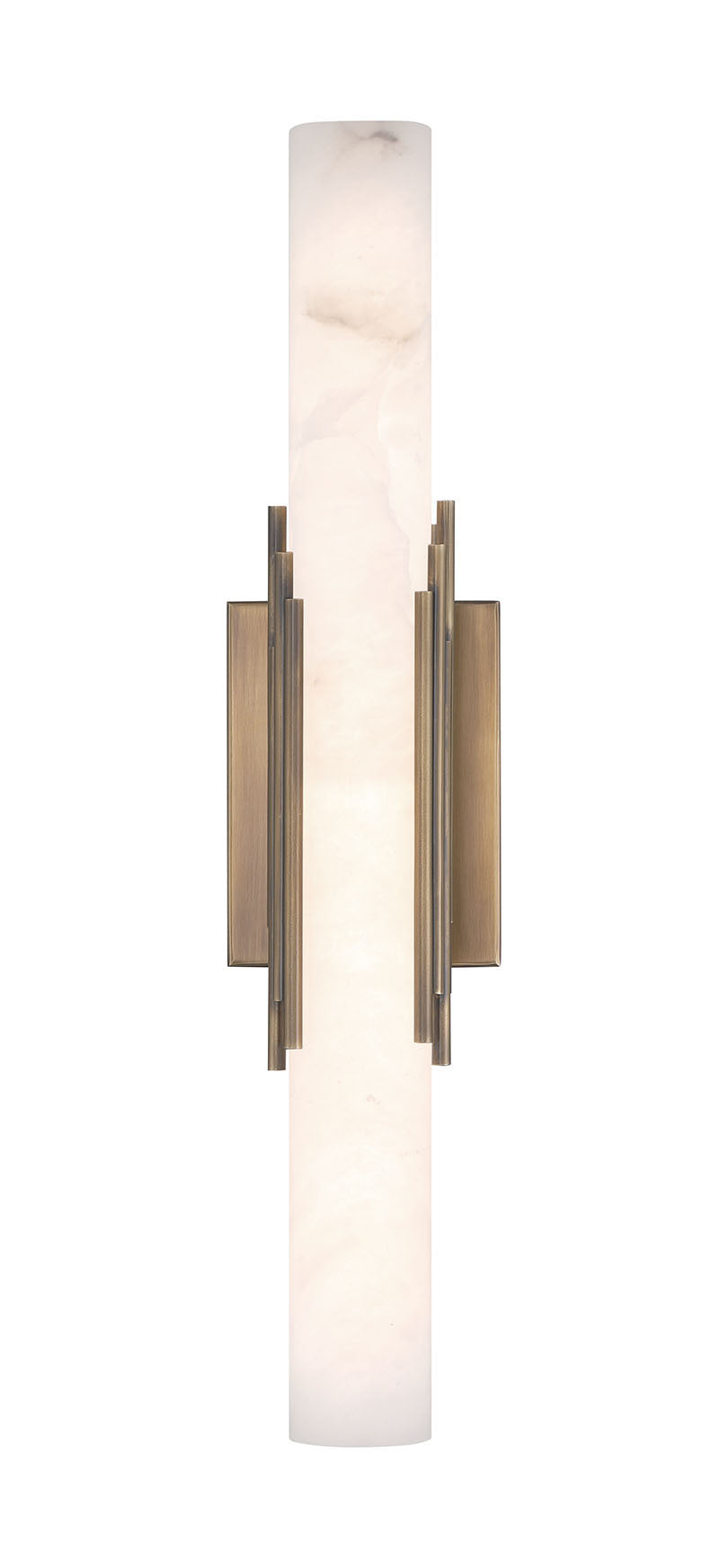 Eurofase Venna 22" Wall Sconce, Antique Brass with Alabaster, front view