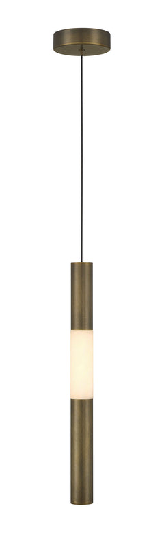 Eurofase Ronda 21" Pendant, Weathered Brass with Alabaster, front view