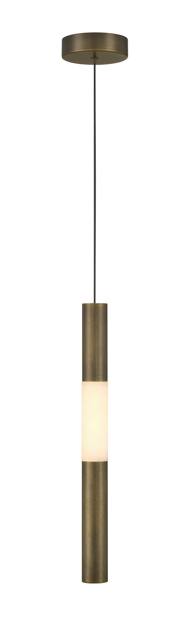 Eurofase Ronda 21" Pendant, Weathered Brass with Alabaster, front view