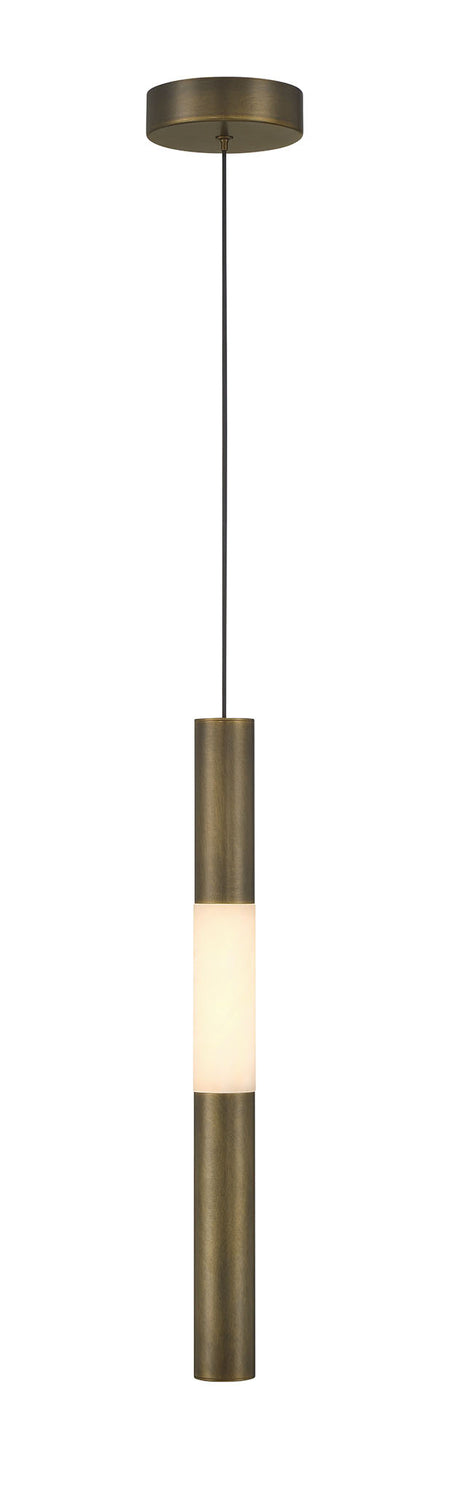 Eurofase Ronda 21" Pendant, Weathered Brass with Alabaster, front view