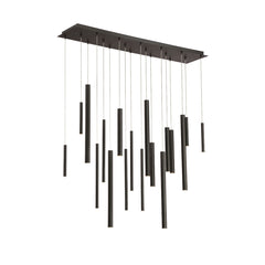 Eurofase Santana 42" 18-Light LED Chandelier, Matte Black, front view