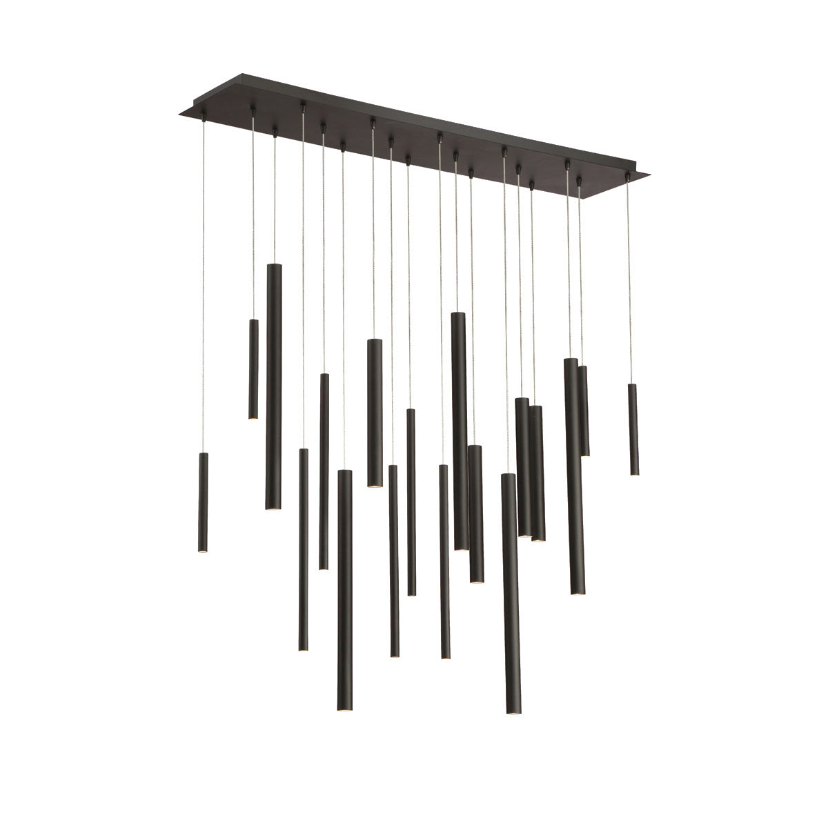 Eurofase Santana 42" 18-Light LED Chandelier, Matte Black, front view