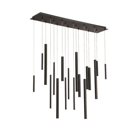 Eurofase Santana 42" 18-Light LED Chandelier, Matte Black, front view