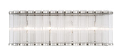 Eurofase Glasbury 24" 4-Light Vanity, Polished Nickel with Ribbed Glass, front view