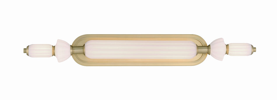 Eurofase Lansdowne 31" LED Vanity, Gold with Opal Glass, front view