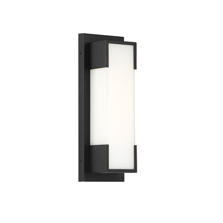 Eurofase Thornhill 13.5" LED Wall Sconce, Powder Coat Black with White Glass, front view