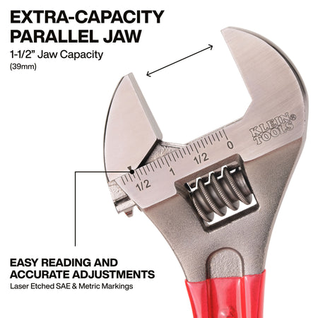Adjustable Wrench Extra Capacity, 12-Inch
