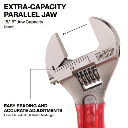 Adjustable Wrench Extra Capacity, 6-1/2-Inch