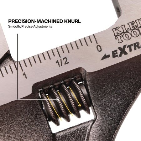 Adjustable Wrench, Extra-Wide Jaw, 8-Inch