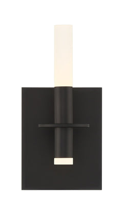 Eurofase Torna 5.25" LED Vanity, Matte Black with White Acrylic, front view
