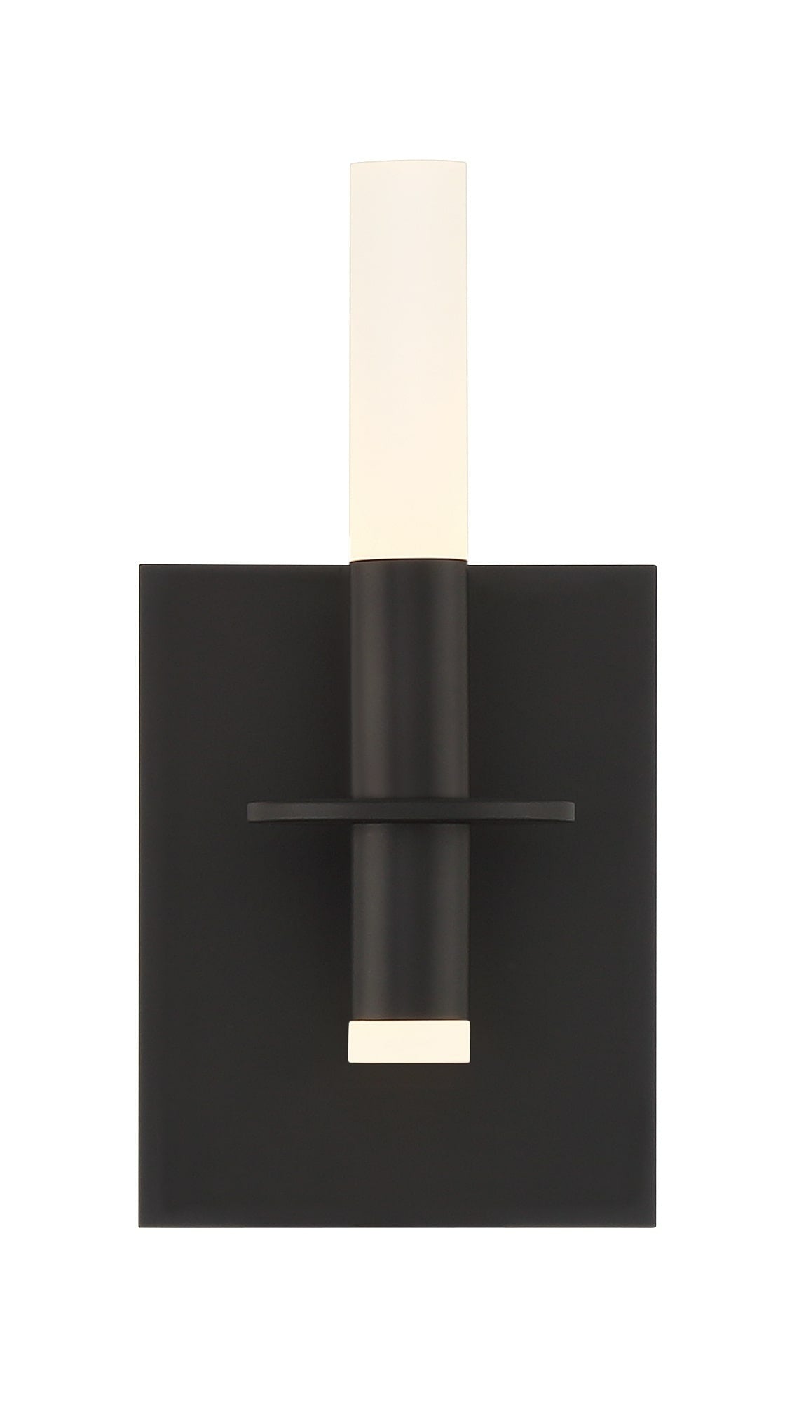 Eurofase Torna 5.25" LED Vanity, Matte Black with White Acrylic, front view