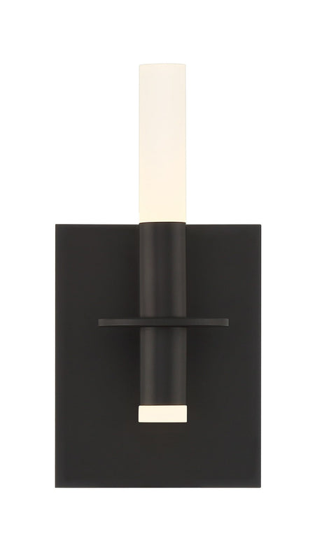 Eurofase Torna 5.25" LED Vanity, Matte Black with White Acrylic, front view
