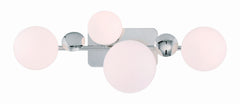 Eurofase Vine 4-Light LED Vanity, Polished Nickel with Opal Glass, front view