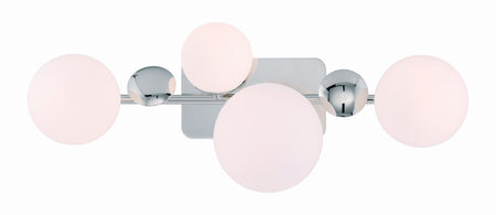 Eurofase Vine 4-Light LED Vanity, Polished Nickel with Opal Glass, front view