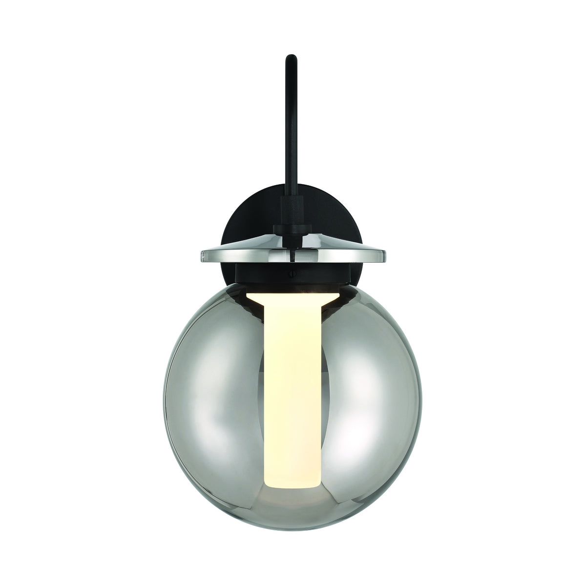 Eurofase Caswell 18" LED Outdoor Wall Light, Powder Coat Black with Smoked Glass, front view