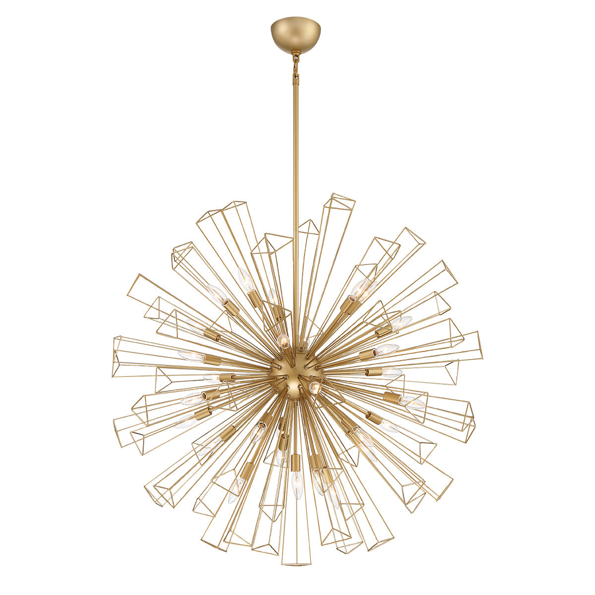 Eurofase Dendelio 40" 29-Light Chandelier, Matte Gold, front view