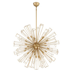 Eurofase Dendelio 40" 29-Light Chandelier, Matte Gold, front view